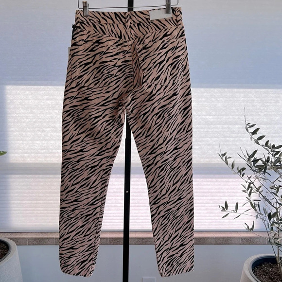 Re/Done High Rise Nude Tiger Print Slim Jeans 26 NWT Animal Print Bold Statement - Picture 4 of 7